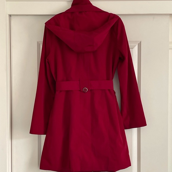 SOLD London Fog Single Breasted Red Trench Small - Picture 2 of 12